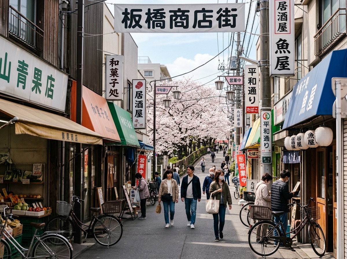 Illustration of Happy Road Oyama covered shopping arcade