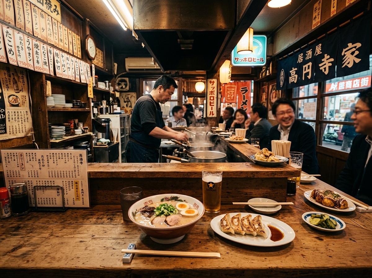 Illustration of Ogikubo ramen culture in Suginami